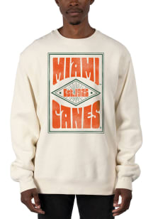 Uscape Miami Hurricanes Mens White Heavyweight Long Sleeve Crew Sweatshirt