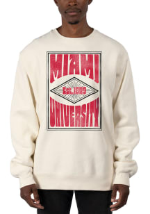 Uscape Miami RedHawks Mens White Heavyweight Long Sleeve Crew Sweatshirt