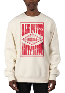 Uscape Ole Miss Rebels Mens White Heavyweight Long Sleeve Crew Sweatshirt