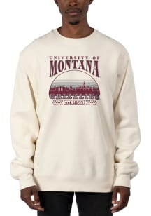 Uscape Montana Grizzlies Mens White Heavyweight Long Sleeve Crew Sweatshirt