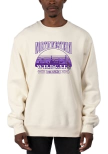 Uscape Northwestern Wildcats Mens White Heavyweight Long Sleeve Crew Sweatshirt