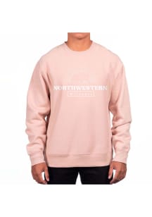 Uscape Northwestern Wildcats Mens Pink Heavyweight Long Sleeve Crew Sweatshirt