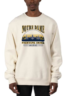Uscape Notre Dame Fighting Irish Mens White Heavyweight Long Sleeve Crew Sweatshirt