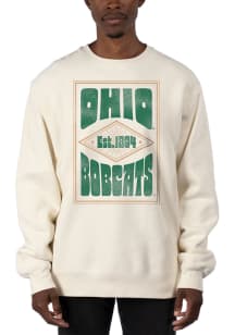 Uscape Ohio Bobcats Mens White Heavyweight Long Sleeve Crew Sweatshirt