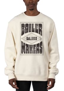 Uscape Purdue Boilermakers Mens White Heavyweight Long Sleeve Crew Sweatshirt