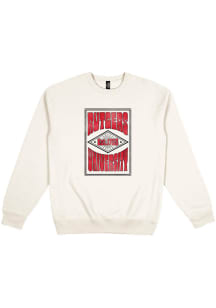 Mens Rutgers Scarlet Knights White Uscape Heavyweight Poster Crew Sweatshirt