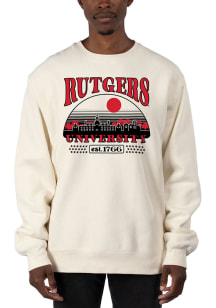 Mens Rutgers Scarlet Knights White Uscape Stars Heavyweight Crew Sweatshirt