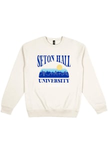 Uscape Seton Hall Pirates Mens White Heavyweight Long Sleeve Crew Sweatshirt