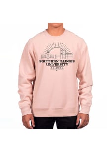 Uscape Southern Illinois Salukis Mens Pink Heavyweight Long Sleeve Crew Sweatshirt
