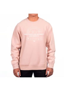 Uscape SMU Mustangs Mens Pink Heavyweight Long Sleeve Crew Sweatshirt