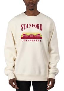 Uscape Stanford Cardinal Mens White Heavyweight Long Sleeve Crew Sweatshirt