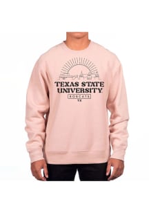 Uscape Texas State Bobcats Mens Pink Heavyweight Long Sleeve Crew Sweatshirt