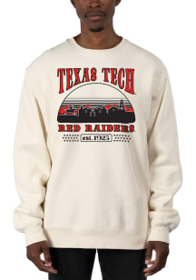 Uscape Texas Tech Red Raiders Mens White Heavyweight Long Sleeve Crew Sweatshirt