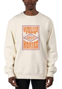 Uscape Virginia Tech Hokies Mens White Heavyweight Long Sleeve Crew Sweatshirt