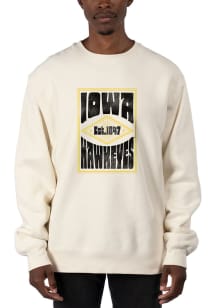 Uscape Iowa Hawkeyes Mens White Heavyweight Long Sleeve Crew Sweatshirt