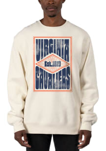 Uscape Virginia Cavaliers Mens White Heavyweight Long Sleeve Crew Sweatshirt