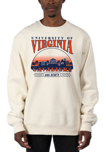Uscape Virginia Cavaliers Mens White Heavyweight Long Sleeve Crew Sweatshirt