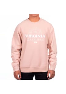 Uscape Virginia Cavaliers Mens Pink Heavyweight Long Sleeve Crew Sweatshirt