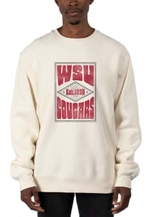 Uscape Washington State Cougars Mens White Heavyweight Long Sleeve Crew Sweatshirt