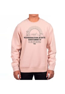Uscape Washington State Cougars Mens Pink Heavyweight Long Sleeve Crew Sweatshirt