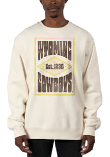 Uscape Wyoming Cowboys Mens White Heavyweight Long Sleeve Crew Sweatshirt