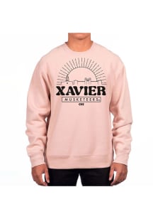 Uscape Xavier Musketeers Mens Pink Heavyweight Long Sleeve Crew Sweatshirt