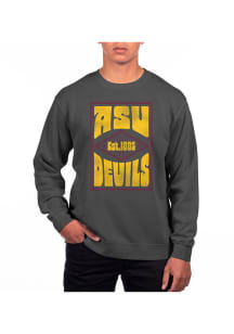Uscape Arizona State Sun Devils Mens Black Pigment Dyed Long Sleeve Crew Sweatshirt