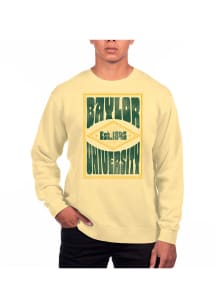 Uscape Baylor Bears Mens Yellow Pigment Dyed Long Sleeve Crew Sweatshirt