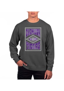 Uscape Clemson Tigers Mens Black Pigment Dyed Long Sleeve Crew Sweatshirt