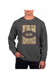Uscape Florida State Seminoles Mens Black Pigment Dyed Long Sleeve Crew Sweatshirt