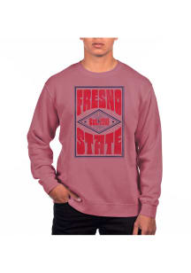Uscape Fresno State Bulldogs Mens Maroon Pigment Dyed Long Sleeve Crew Sweatshirt