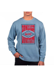 Uscape Gonzaga Bulldogs Mens Blue Pigment Dyed Long Sleeve Crew Sweatshirt