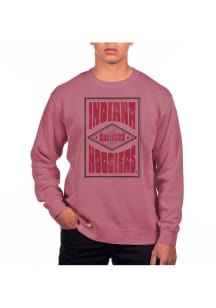 Uscape Indiana Hoosiers Mens Maroon Pigment Dyed Long Sleeve Crew Sweatshirt
