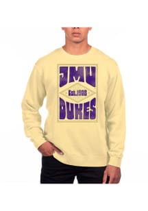 Uscape James Madison Dukes Mens Yellow Pigment Dyed Long Sleeve Crew Sweatshirt