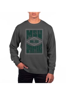 Uscape Michigan State Spartans Mens Black Pigment Dyed Long Sleeve Crew Sweatshirt