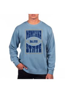 Uscape Montana State Bobcats Mens Blue Pigment Dyed Long Sleeve Crew Sweatshirt