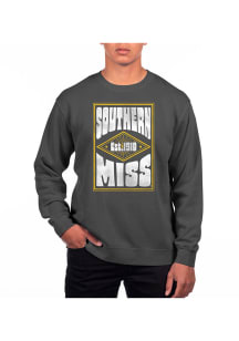 Uscape Southern Mississippi Golden Eagles Mens Black Pigment Dyed Long Sleeve Crew Sweatshirt