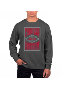 Uscape Stanford Cardinal Mens Black Pigment Dyed Long Sleeve Crew Sweatshirt