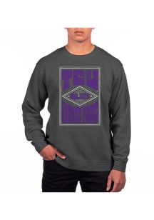 Uscape TCU Horned Frogs Mens Black Pigment Dyed Long Sleeve Crew Sweatshirt