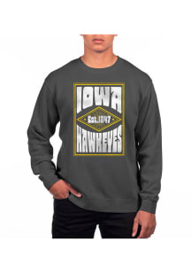 Uscape Iowa Hawkeyes Mens Black Pigment Dyed Long Sleeve Crew Sweatshirt
