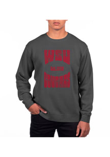Uscape Washington State Cougars Mens Black Pigment Dyed Long Sleeve Crew Sweatshirt