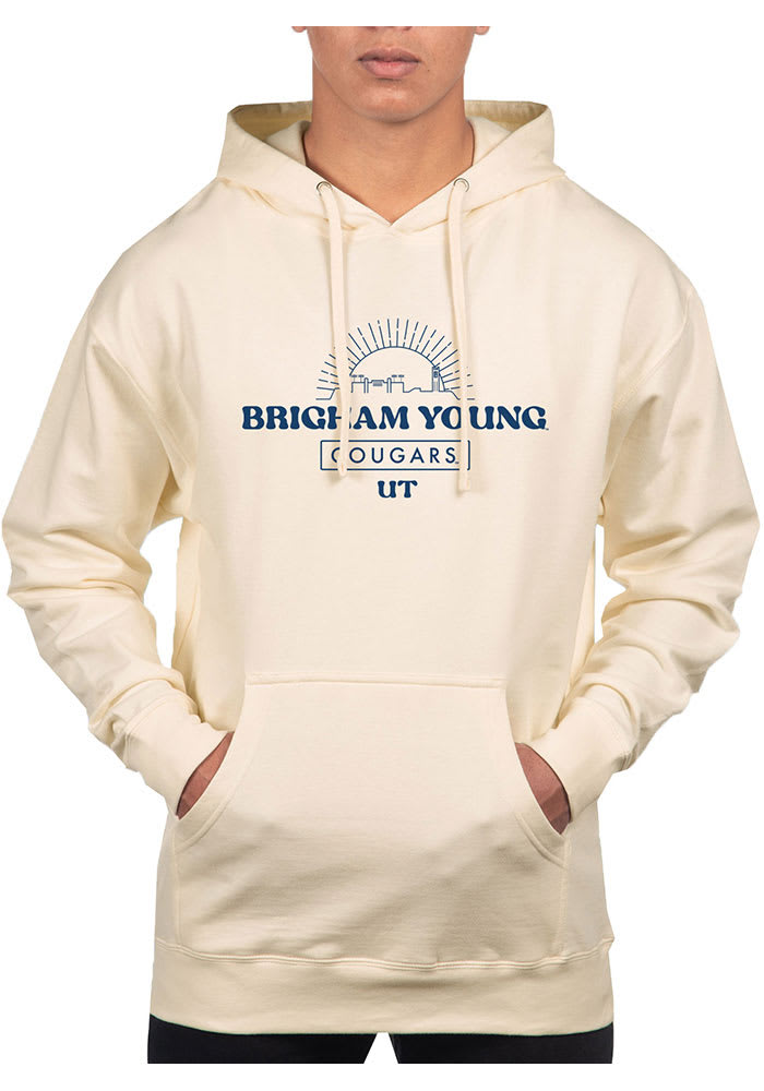 BYU Cougars Mens White Pullover Long Sleeve Hoodie