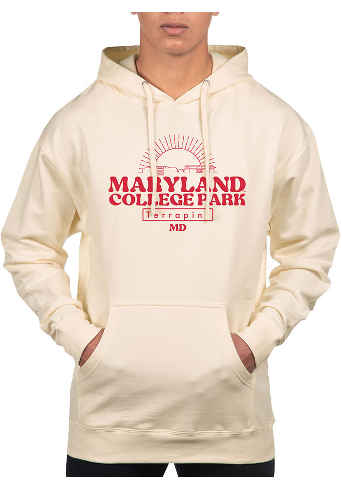 Maryland Terrapins Mens White Pullover Long Sleeve Hoodie