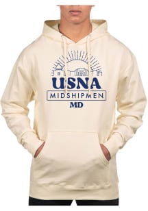Uscape Navy Midshipmen Mens White Pullover Long Sleeve Hoodie