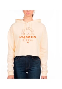 Uscape Clemson Tigers Womens White Crop Hooded Sweatshirt