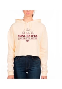 Womens Minnesota Golden Gophers White Uscape Crop Hooded Sweatshirt