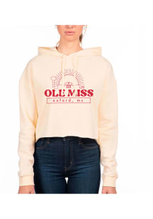 Uscape Ole Miss Rebels Womens White Crop Hooded Sweatshirt