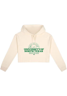 Uscape North Texas Mean Green Womens White Crop Hooded Sweatshirt