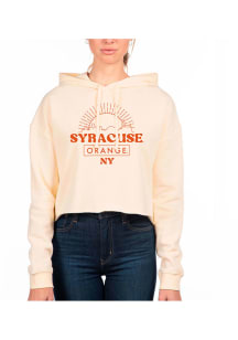 Uscape Syracuse Orange Womens White Crop Hooded Sweatshirt