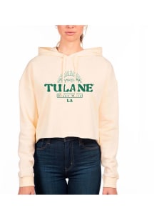 Uscape Tulane Green Wave Womens White Crop Hooded Sweatshirt